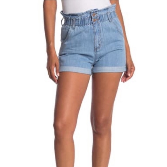 NWT STS Hayley high rise paper bag blue short sz 31 - Picture 3 of 11